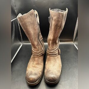 Woman’s Timberland Leather Brown Whittmore Mid Size Full Zip Boots Size US 8